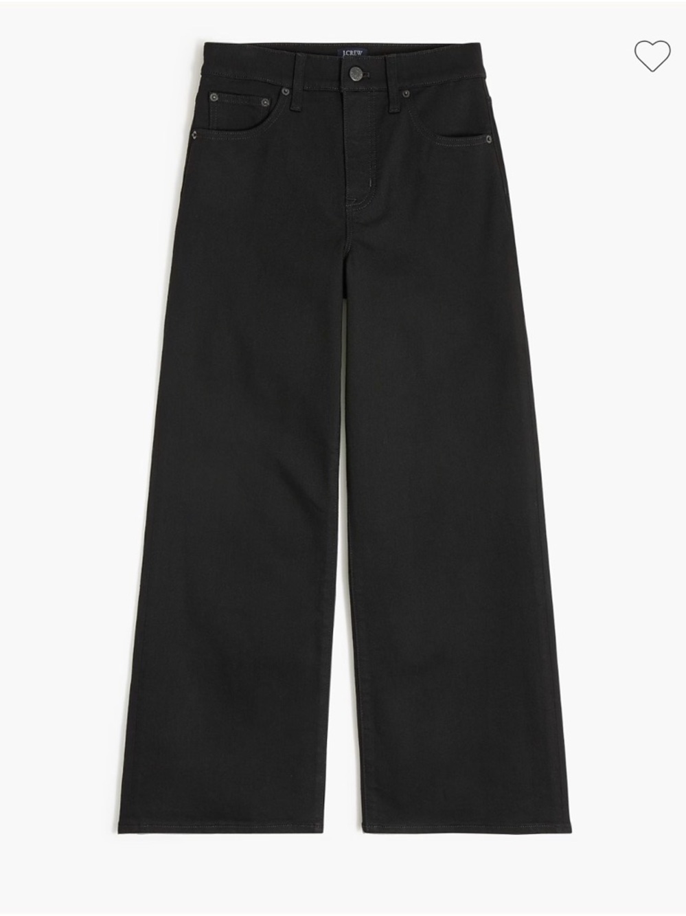 J. Crew Black Wide-Leg Cropped Jean in all day stretch
